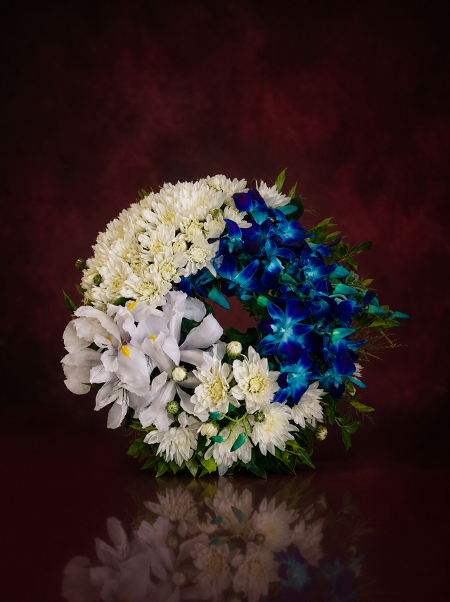 Signature orchid sympathy wreath