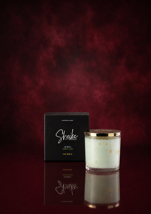 24K gold Sheike luxury candle in gold packaging — a gift add-on from Flowers of Surfers Paradise